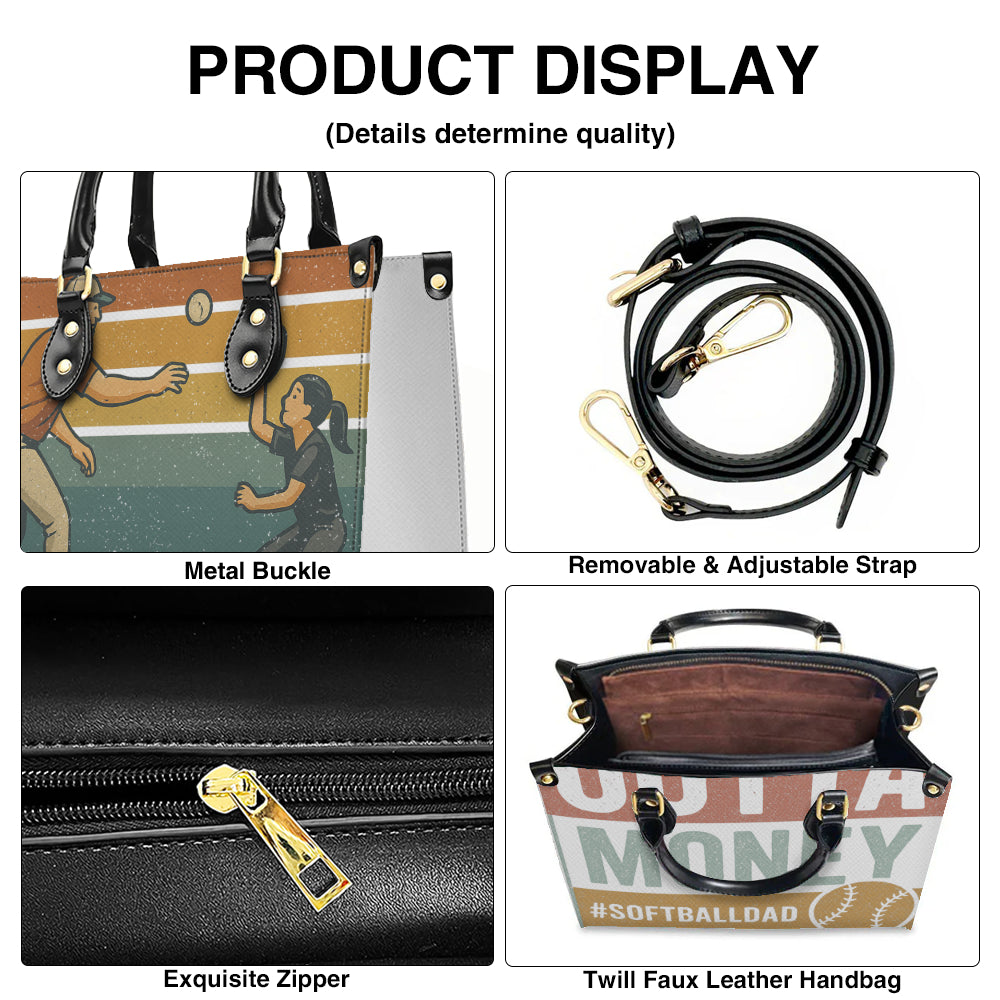 Twill Faux Leather Handbag