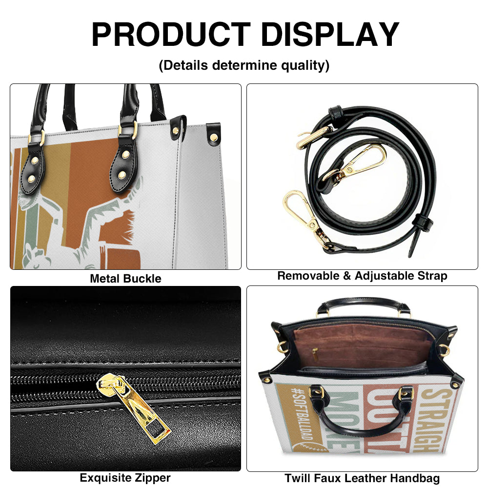 Twill Faux Leather Handbag