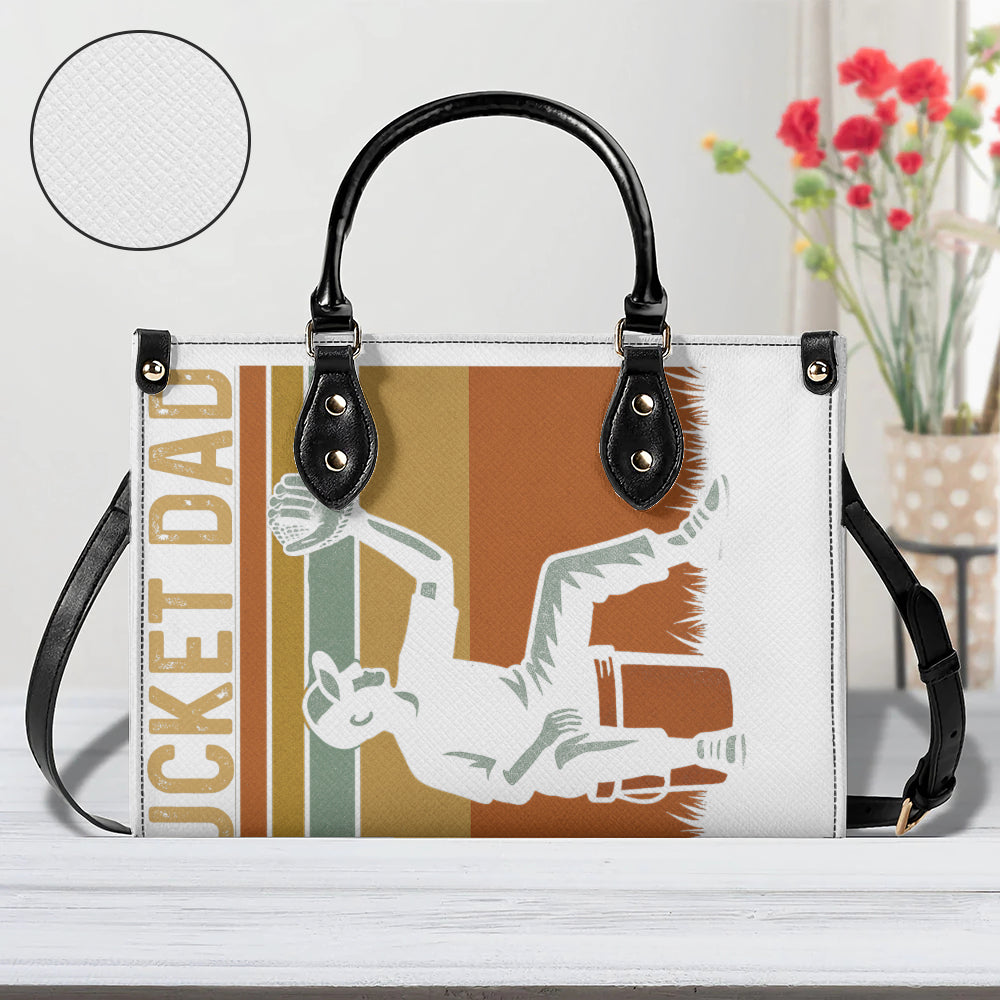 Twill Faux Leather Handbag