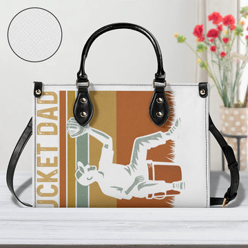 Twill Faux Leather Handbag