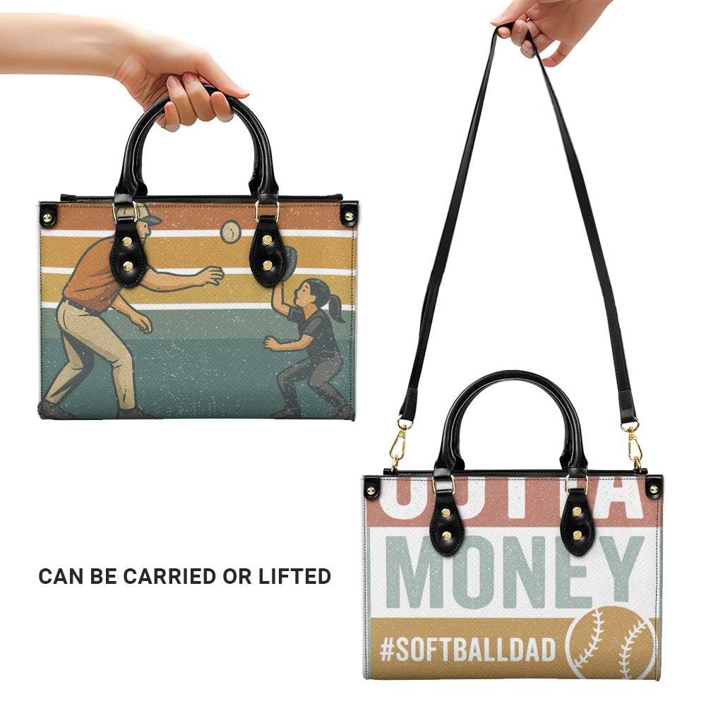 Twill Faux Leather Handbag