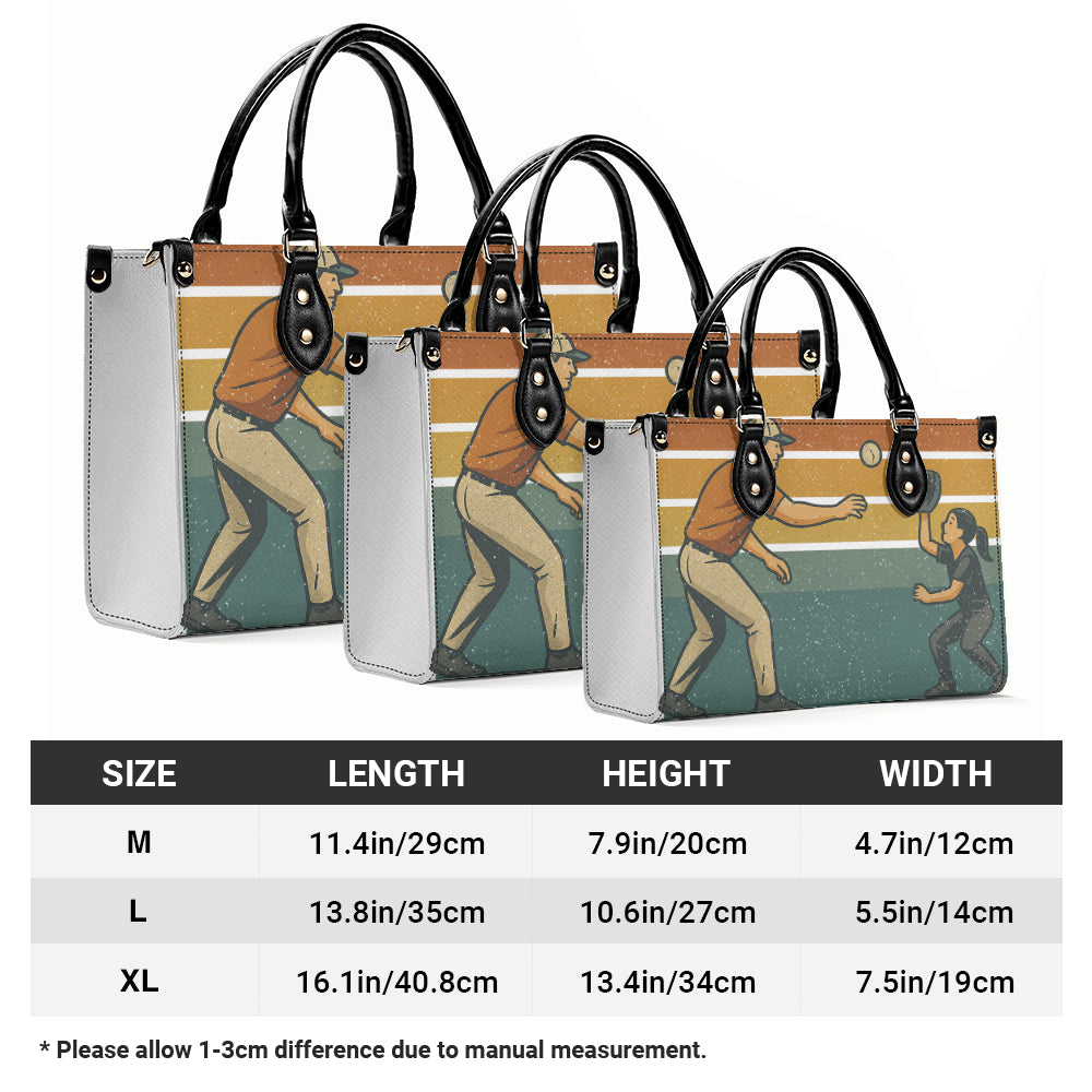 Twill Faux Leather Handbag